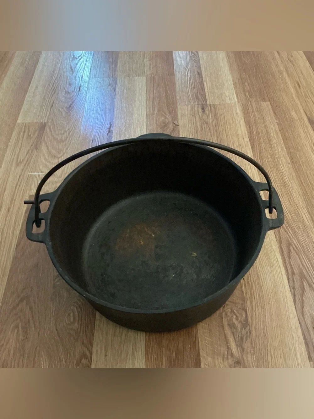 Seasoned Cast Iron Dutch Oven with Bail Handle - Black